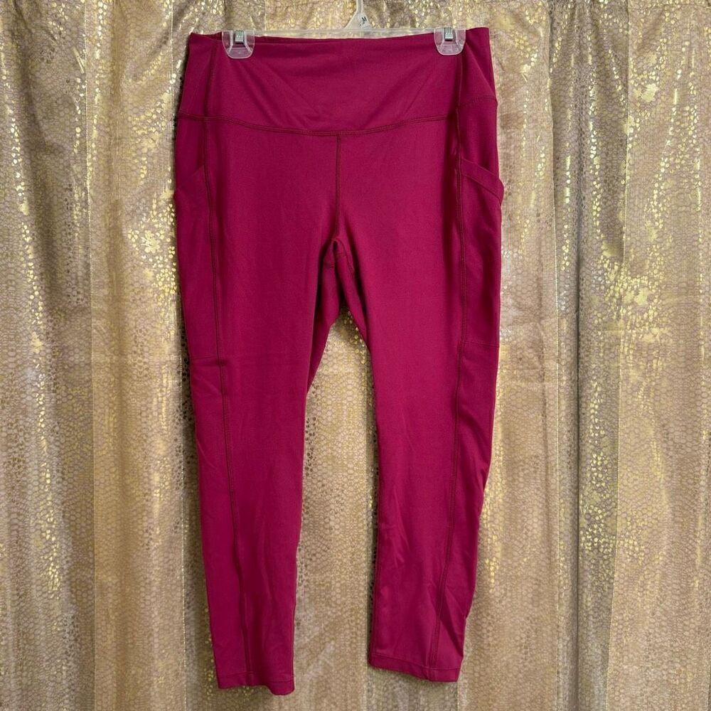 32 Degrees Cool Magenta Pink High Waist Active Leggings Large NWOT